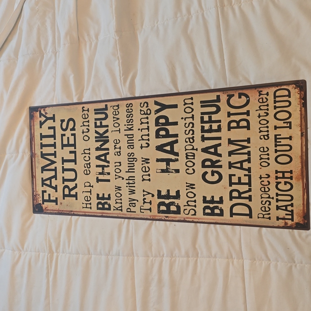 Inspirational Family Rules Wall Art